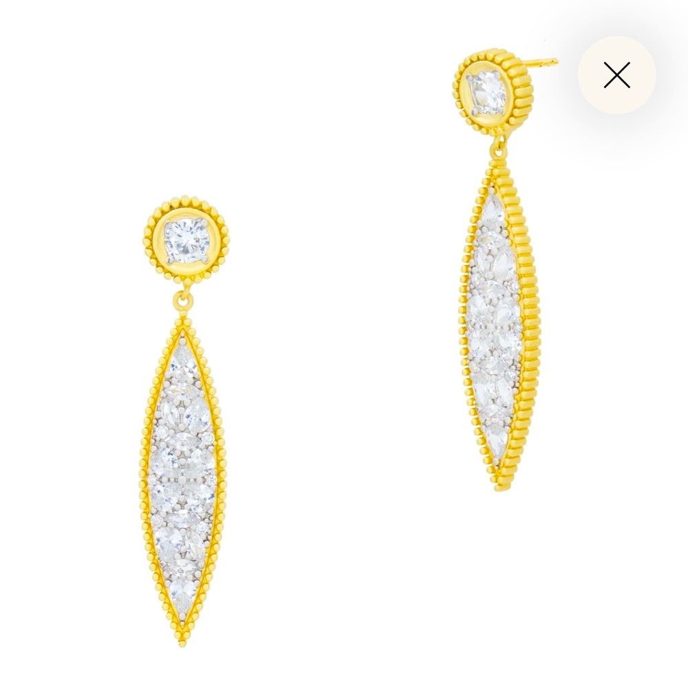 Freida Rothman Petals in Bloom Drop Earrings NEW